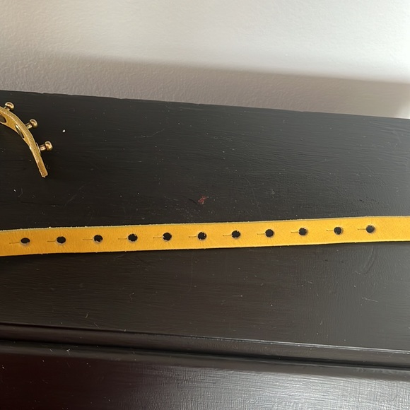 S/3 J. Crew Narrow Leather Belts Brown White Yellow - Picture 7 of 10